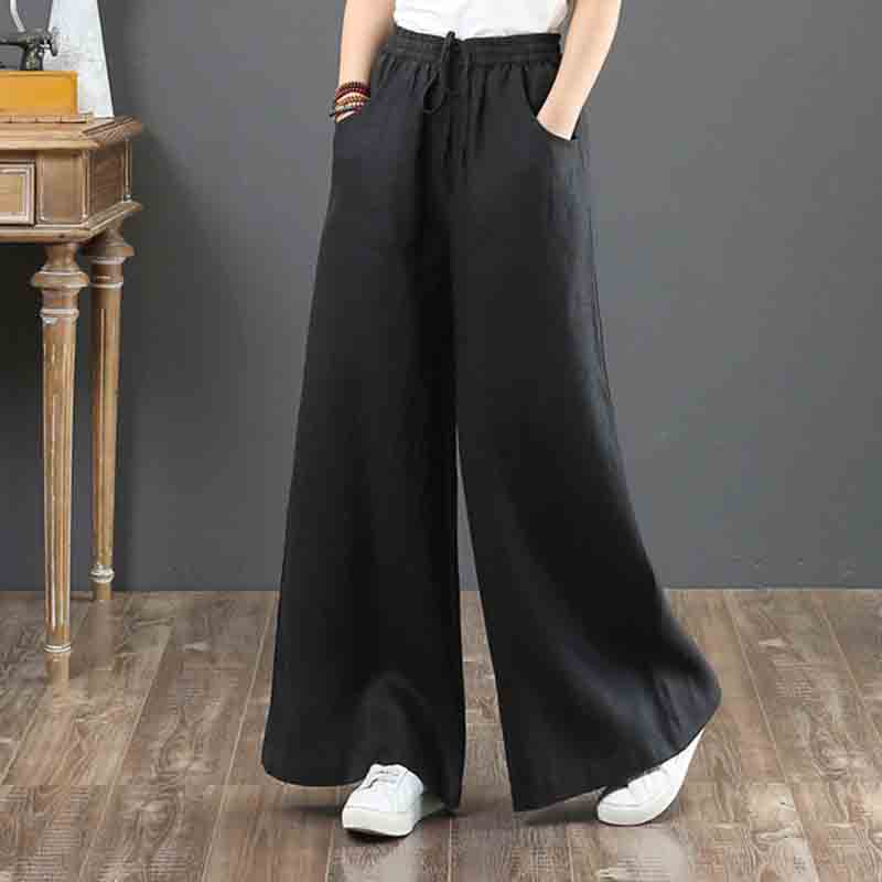Basic Comfy Elastic Waist Drawstring Pants