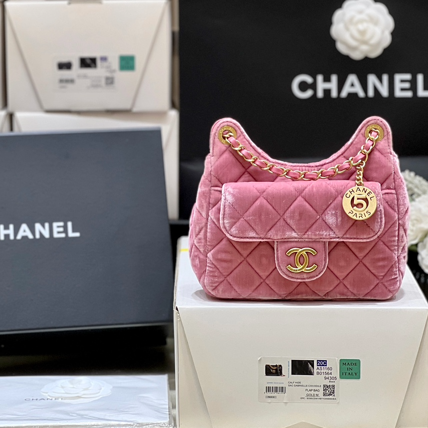 Chanel 23B velvet hobo AS4323