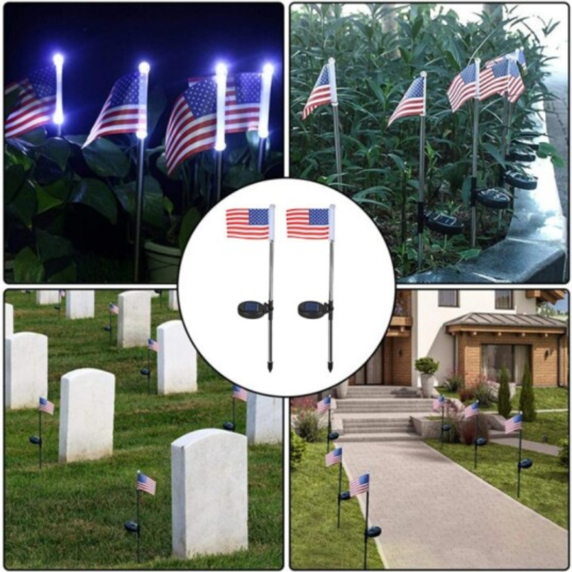 American Flag Lawn Lights