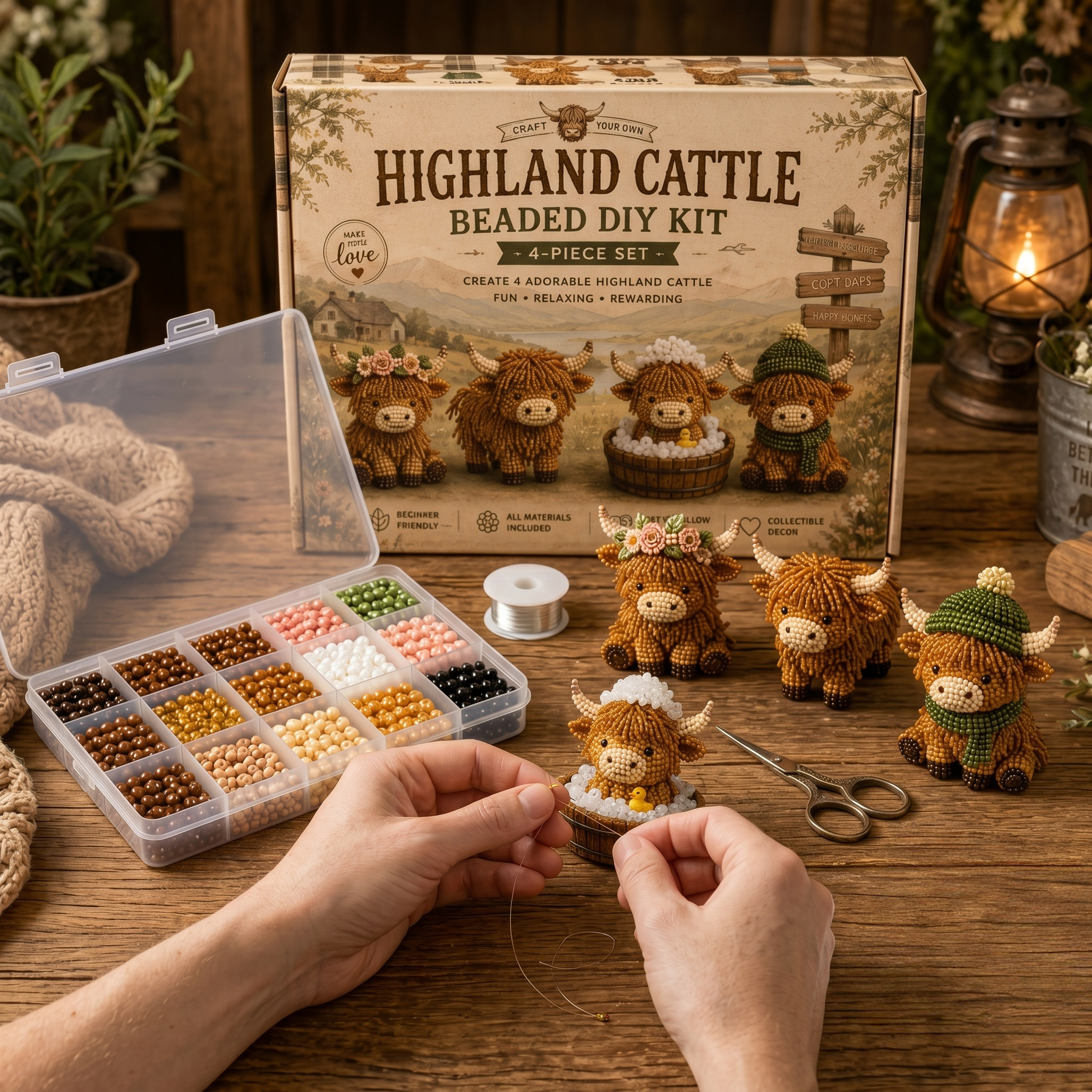 Highland Cattle Beaded DIY Kit