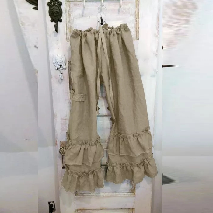 Cotton Loose Ruffle Lounge Pants