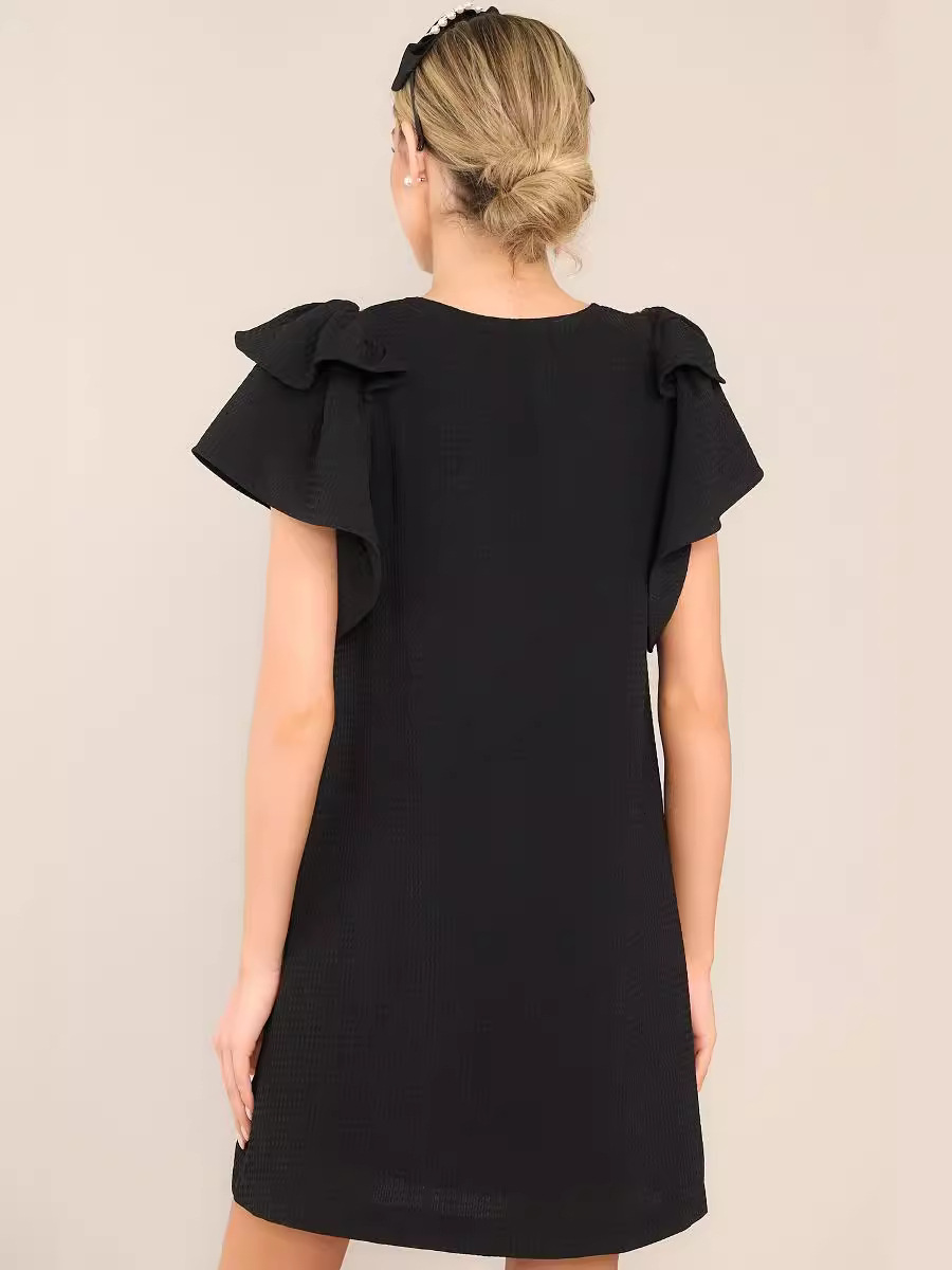 Elegant short temperament  Sleeve shirt  one-piece dress