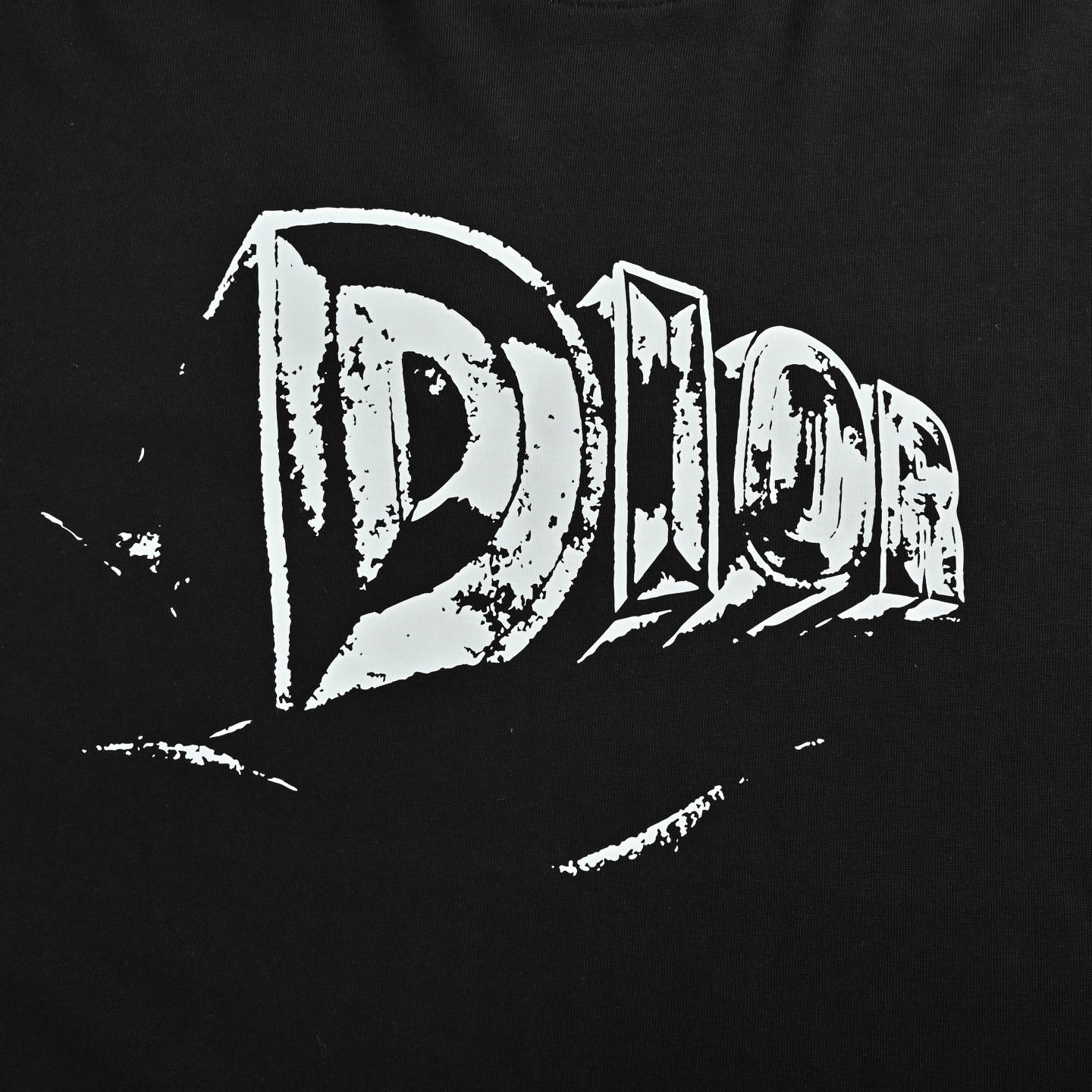 Dior 25ss hand-painted letter print short sleeve