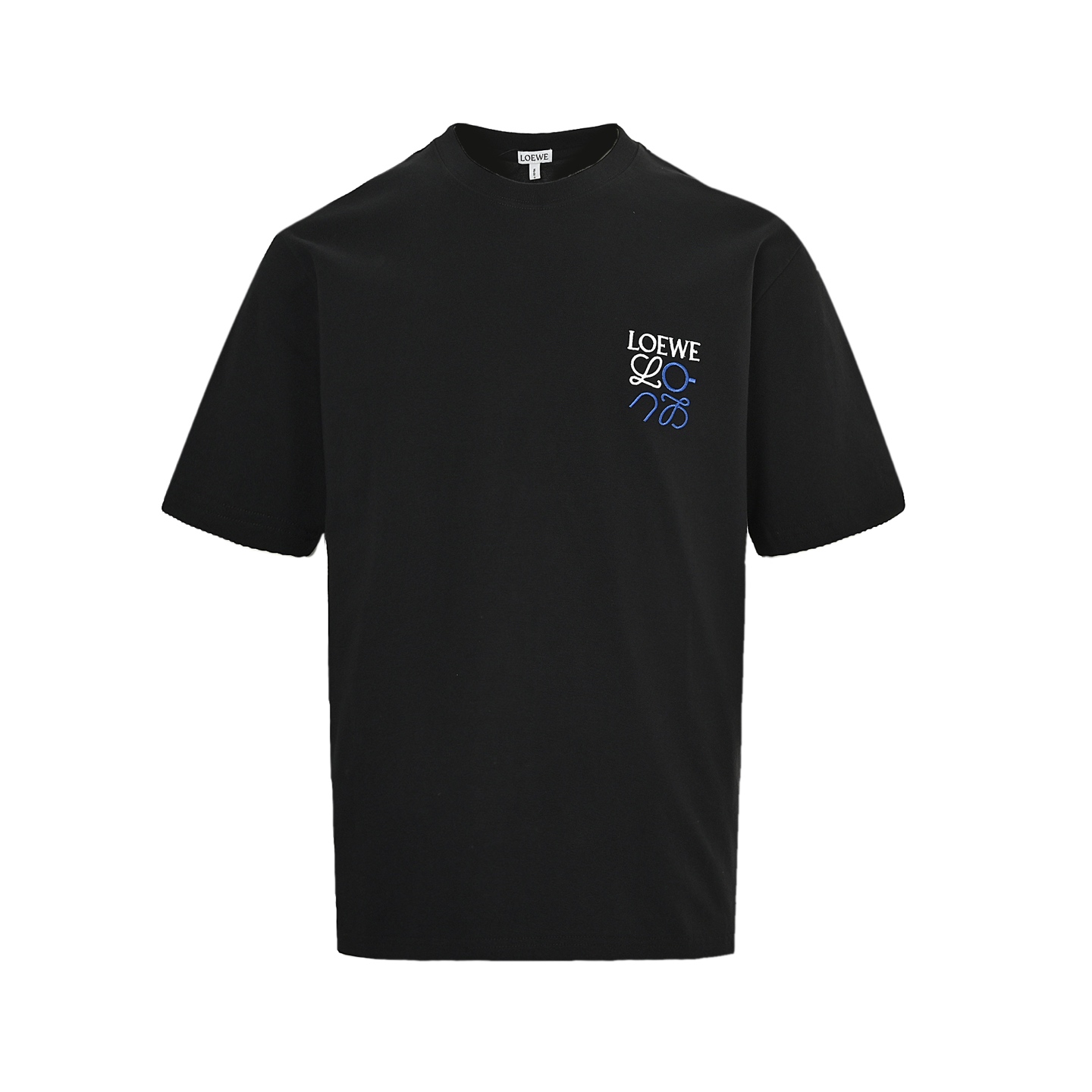 Loewe 25ss Aonpao co-branded embroidered logo short-sleeved shirt