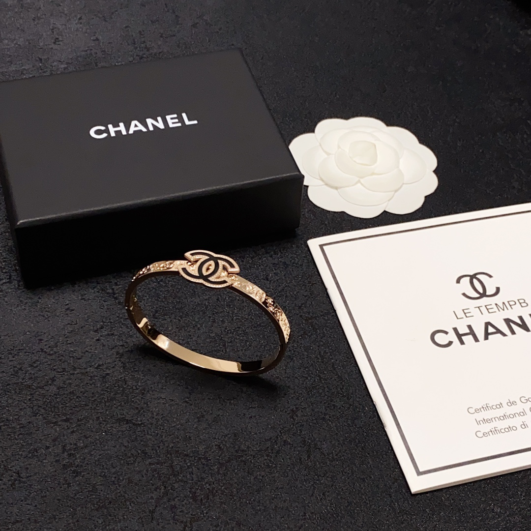 Chanel CC Engraved Bracelet
