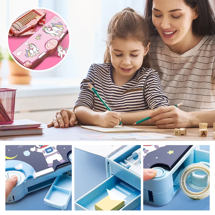 (🔥Last Day Promotion-SAVE 50% OFF)🌟2023 New Upgrade Multifunctional Stationery Box-BUY 2 GET FREE SHIPPING!