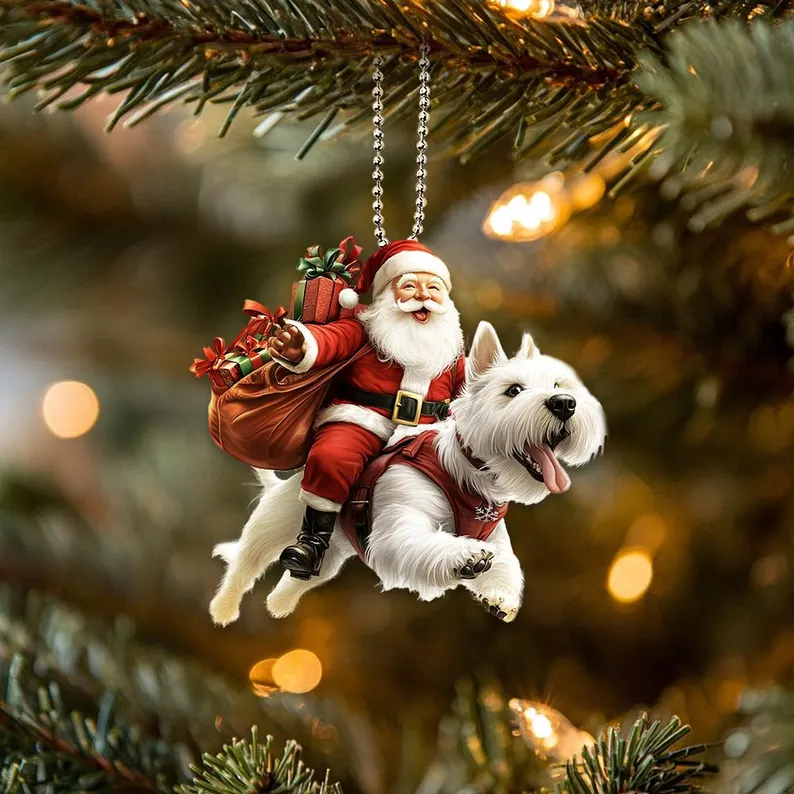Santa and Animal Ornament