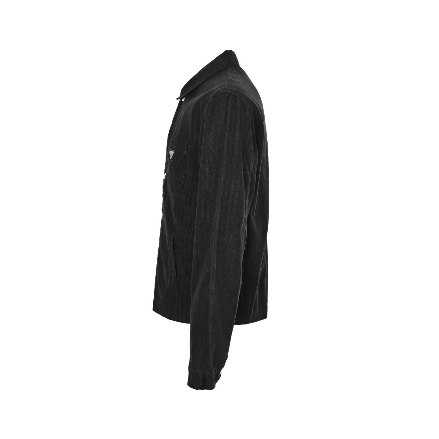 Prada 25Fw triangle logo washed denim jacket
