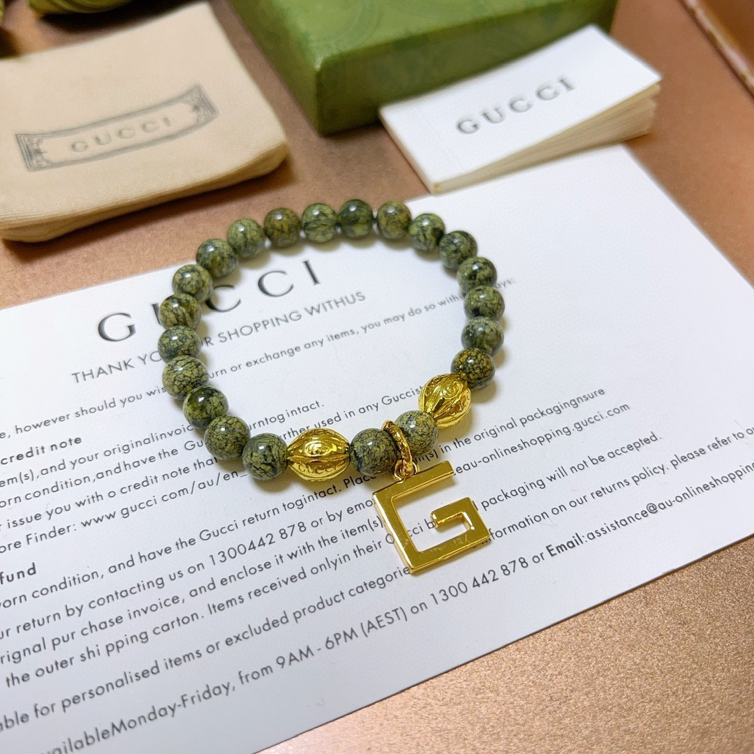 Gucci Natural Stone Herba Rosmarine Bracelet
