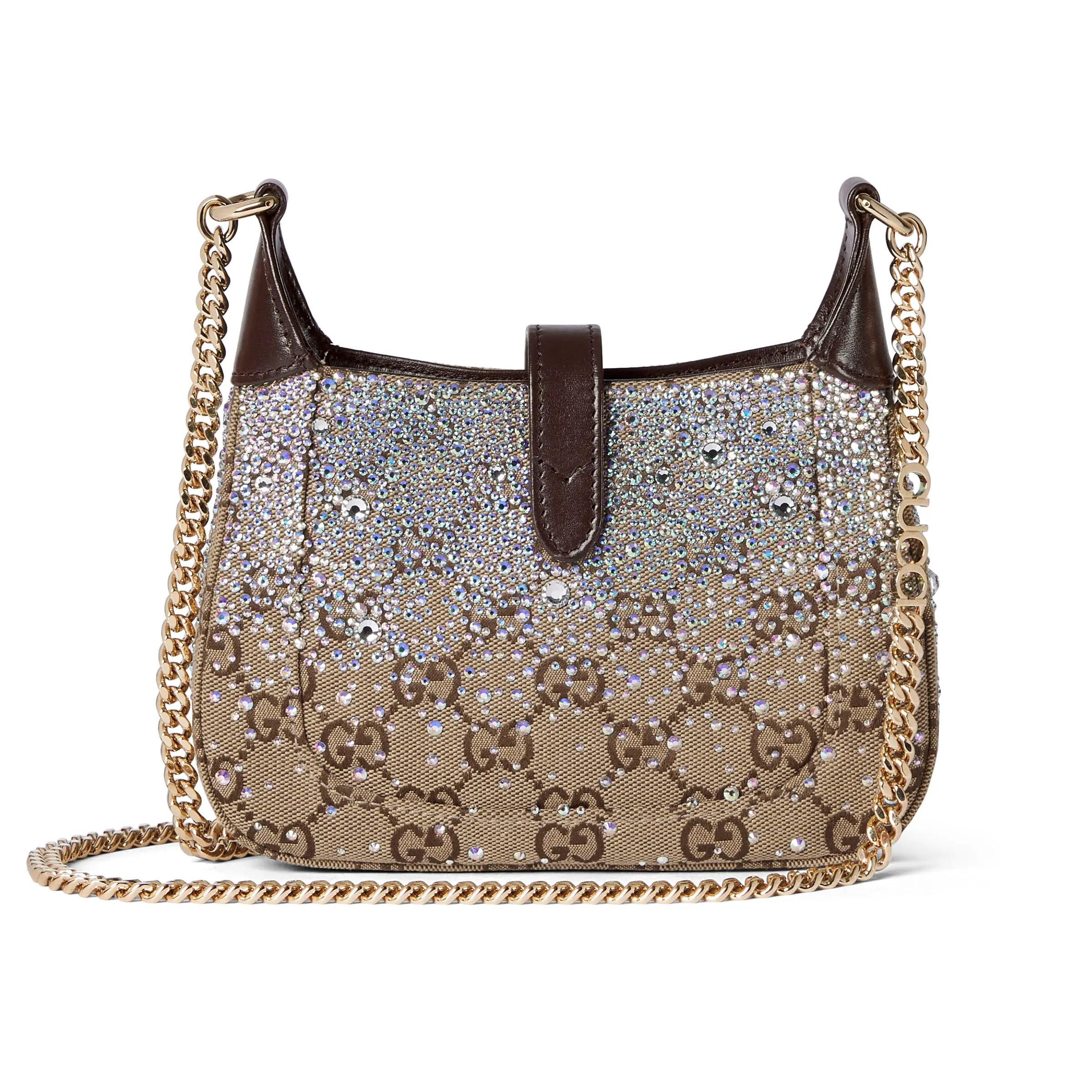 Gucci Jackie Notte series mini handbag brown diamond