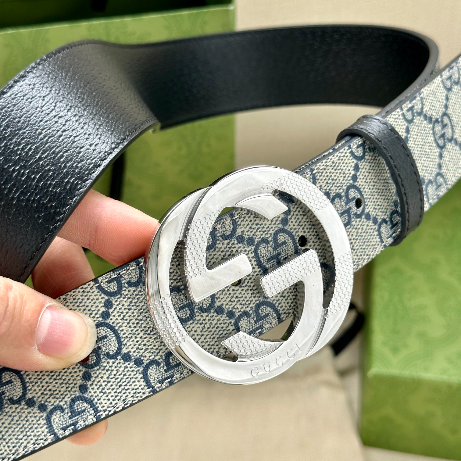 Gucci Marmont printed leather belt 3.8 cm wide