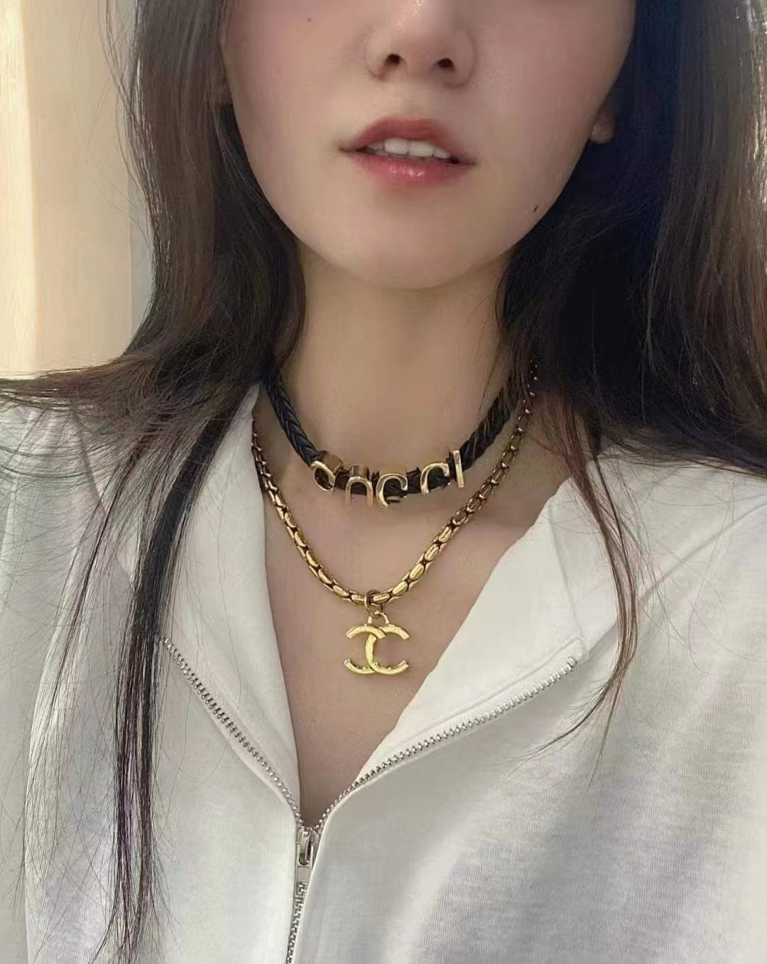 Gucci choker black collar necklace