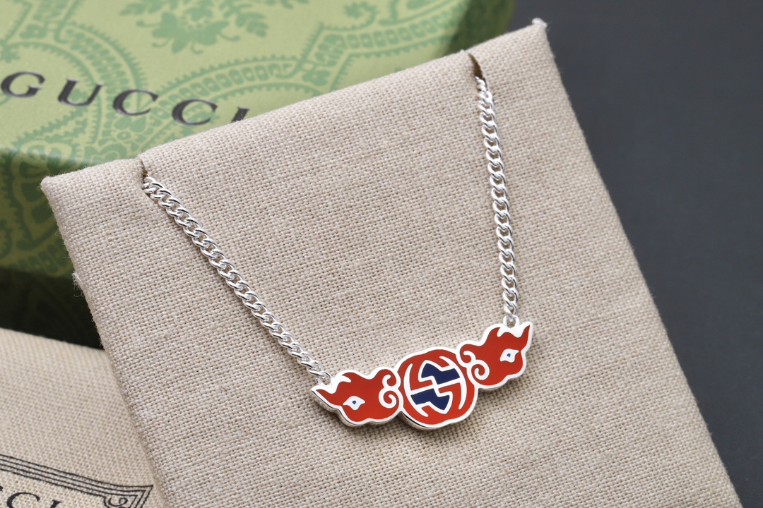 Gucci Flame Double G Necklace