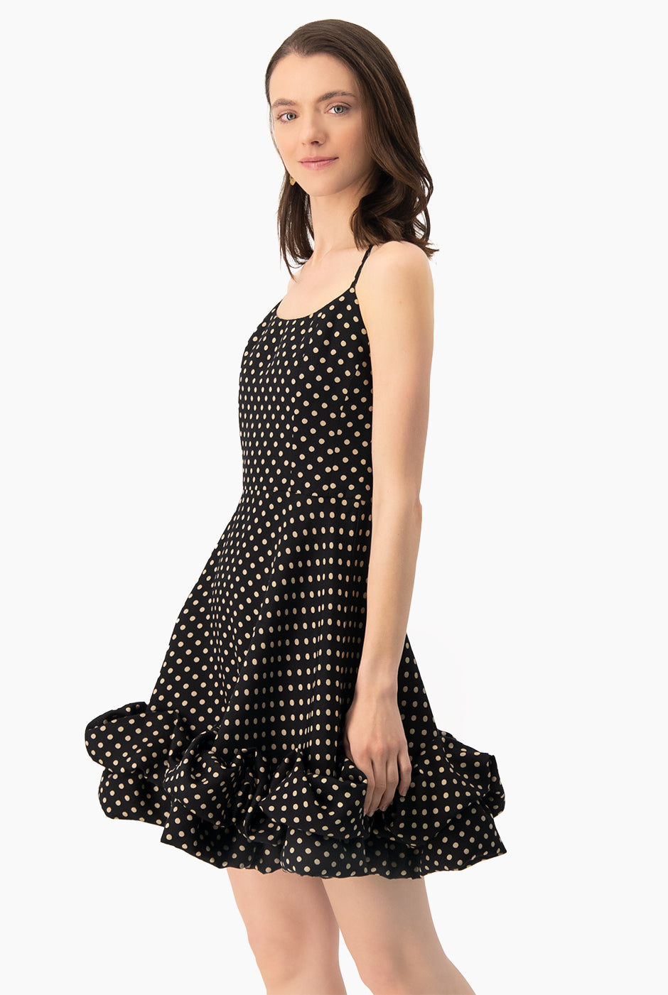 Vestido corto linea A con lunares