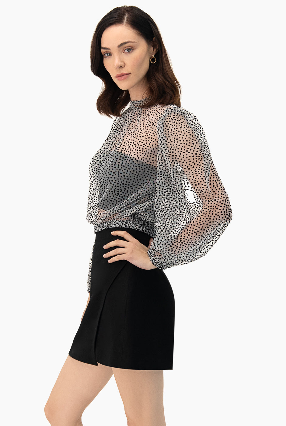 Blusa de lunares manga amplia