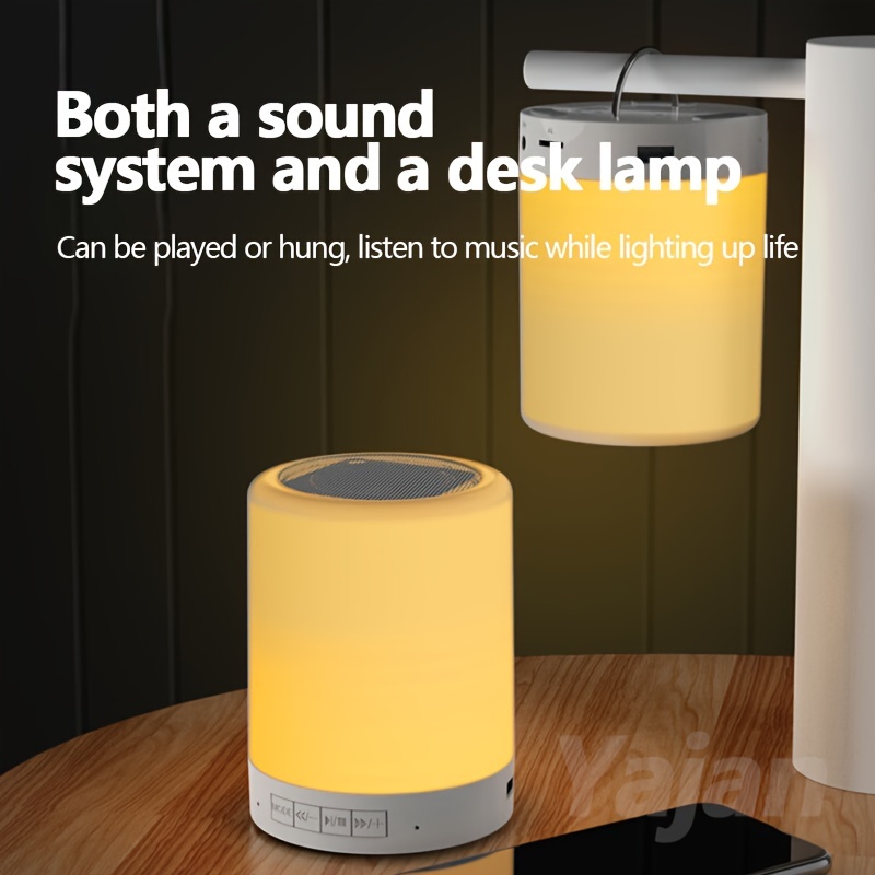 1pc Wireless Night Light Speaker Bass Mini Sound For School Supplies Home Decor, Office, Camping