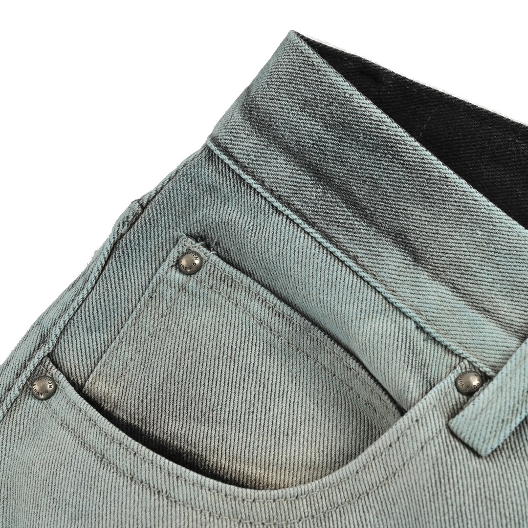Louis Vuitton 24Fw all-over embroidered monogram gradient washed jeans