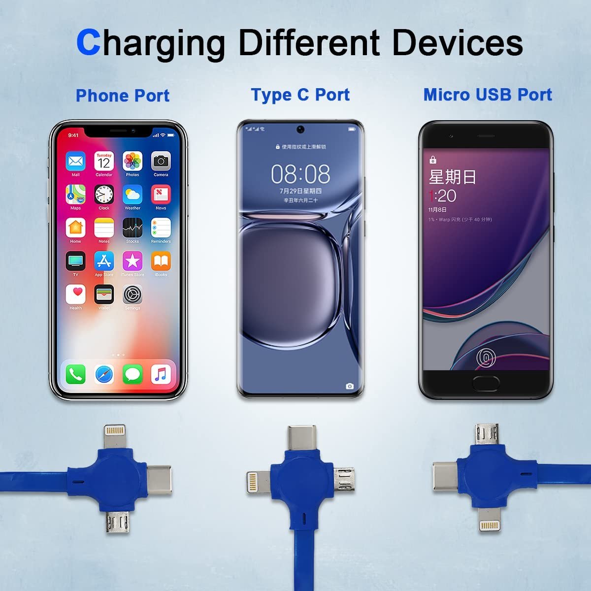 (🔥Last Day Promotion-SAVE 50% OFF) -- 3-in-1 Data Cable Phone Stand - Buy 3 Get 2 Free & Free Shipping