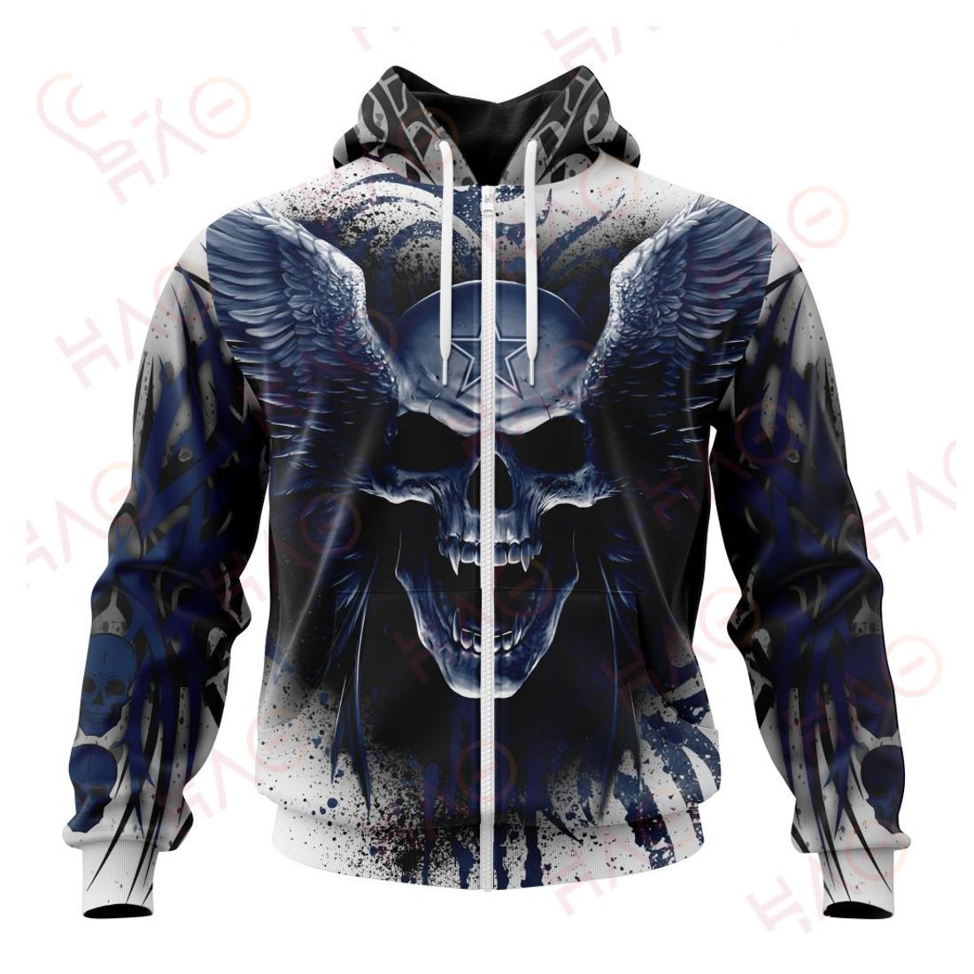 DALLAS COWBOYS 3D HOODIE SKULL ART