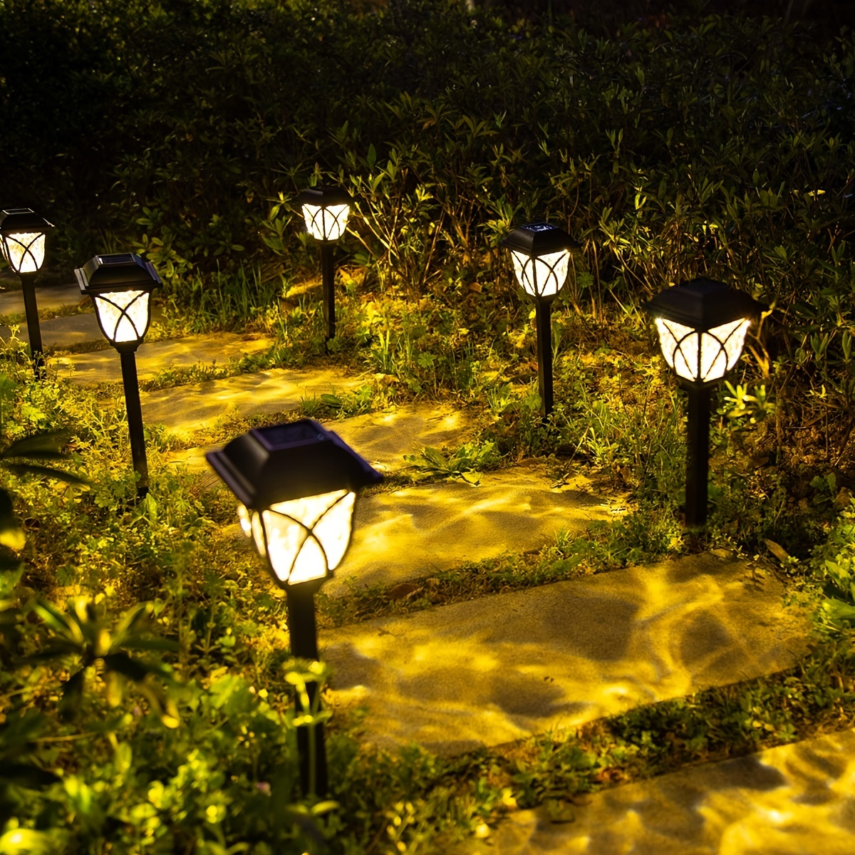 6-Pack Solar Pathway Lights Outdoor, LED Solar Landscape Warm Lights Waterproof Solar Powered Garden Lights For Yard, Patio, Landscape, Walkway