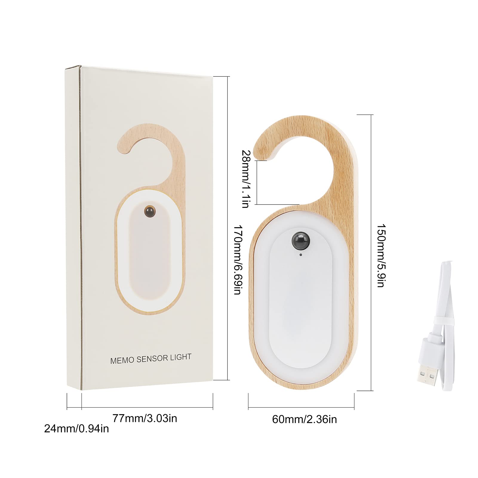 🔥Last Day 49% OFF🔥Wooden Message Memo Motion Sensor Night Light