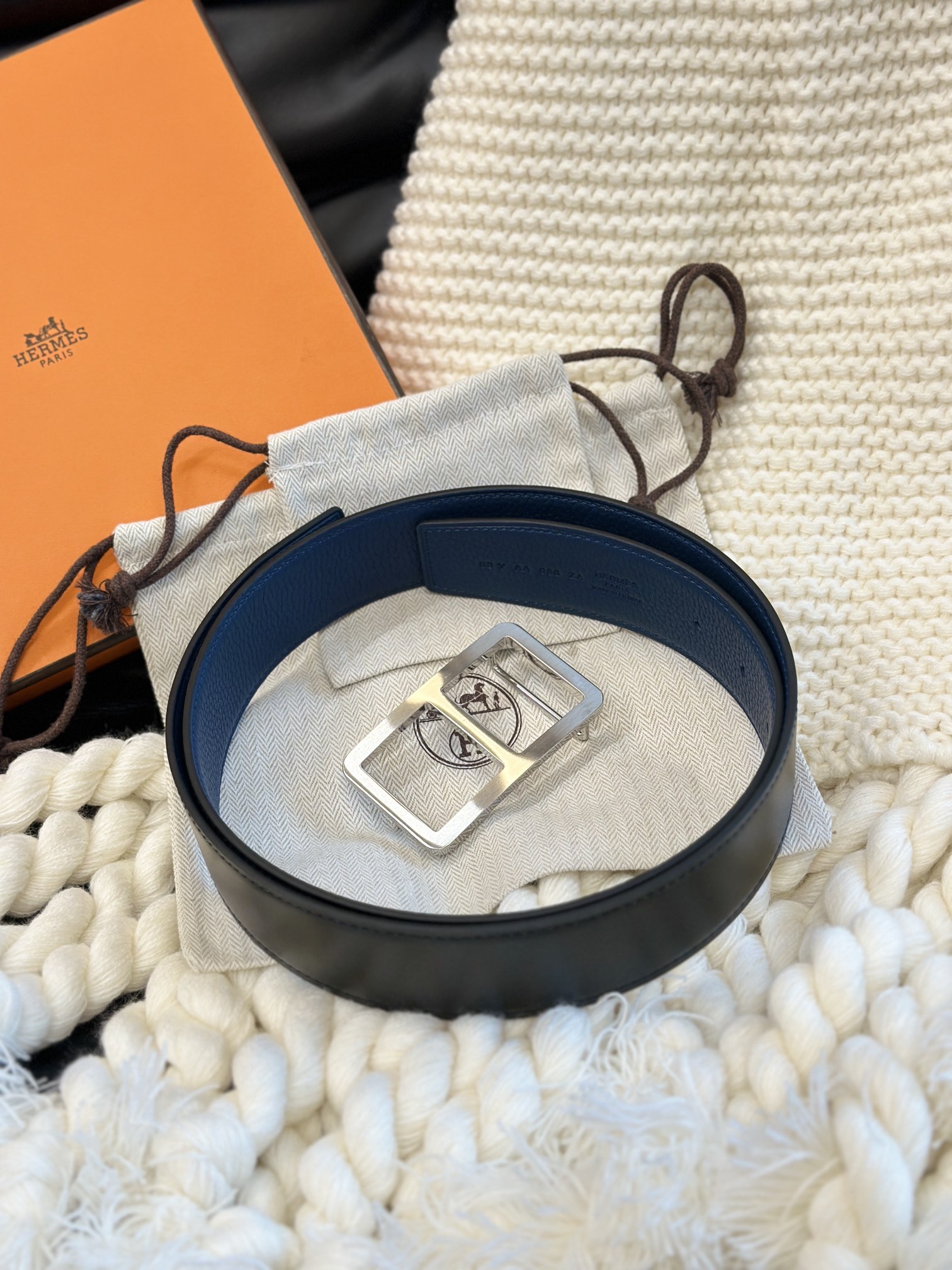 Hermès Men's Double-Faced Cowhide Belt