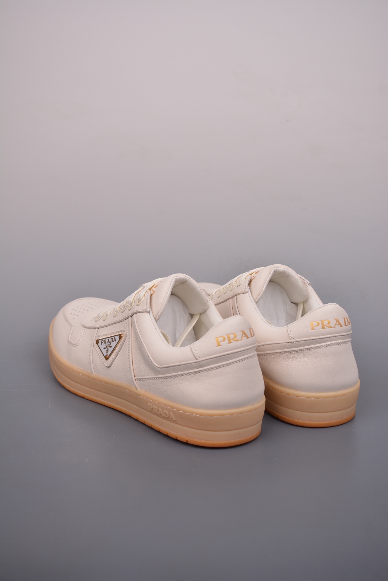 Prada Downtown Low Sneakers off-white