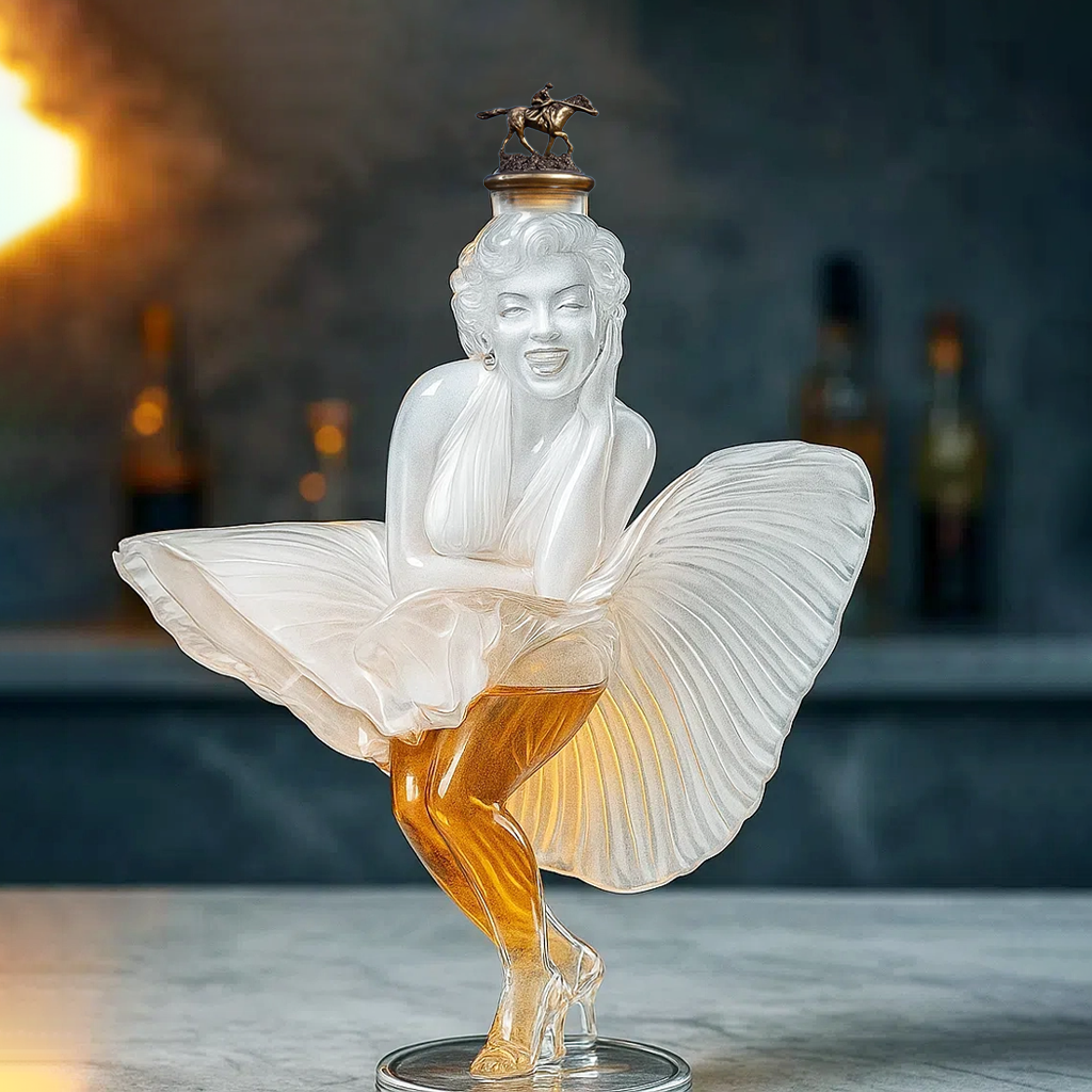 💋 Marilyn Monroe Whiskey Bottle — A Timeless Icon in Crystal and Gold