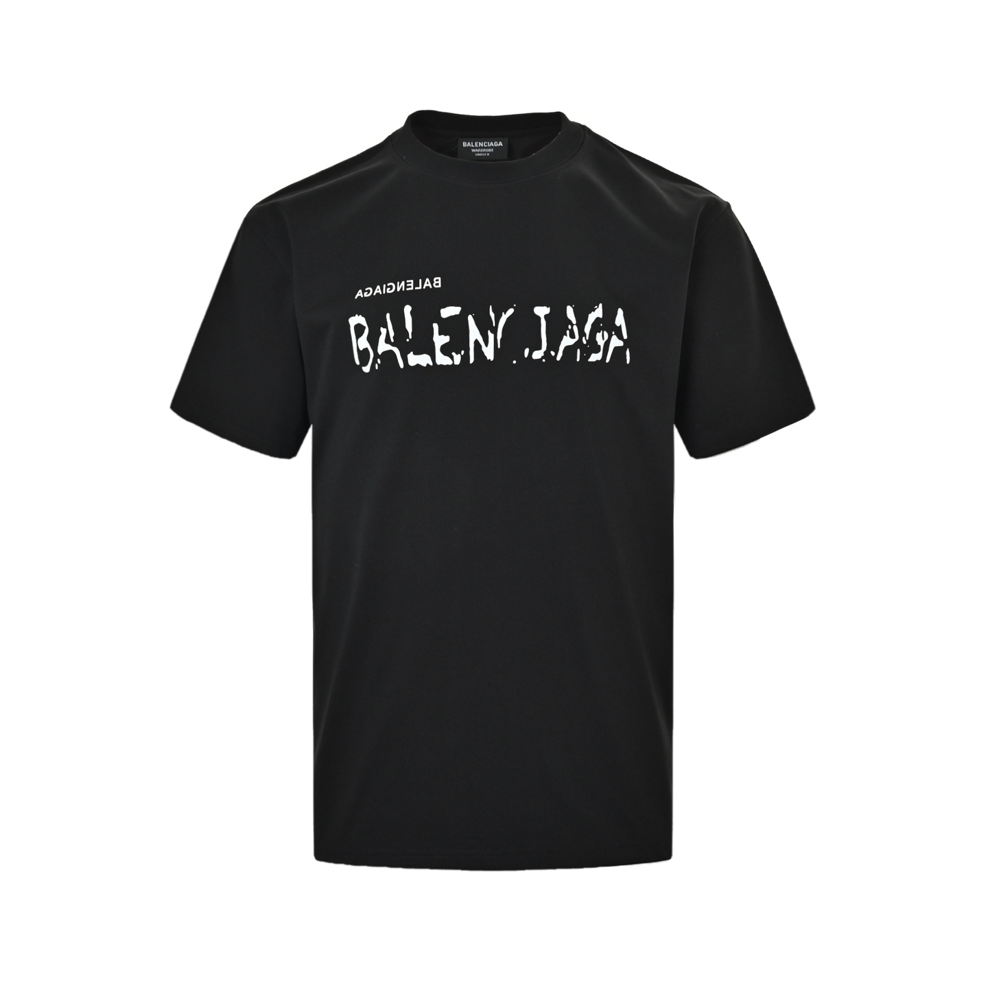Balenciaga mottled letter flocking print short sleeves
