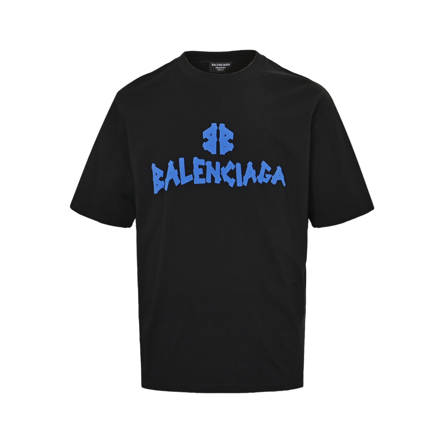 Balenciaga 25ss Tape Letters Foam Print Short Sleeve