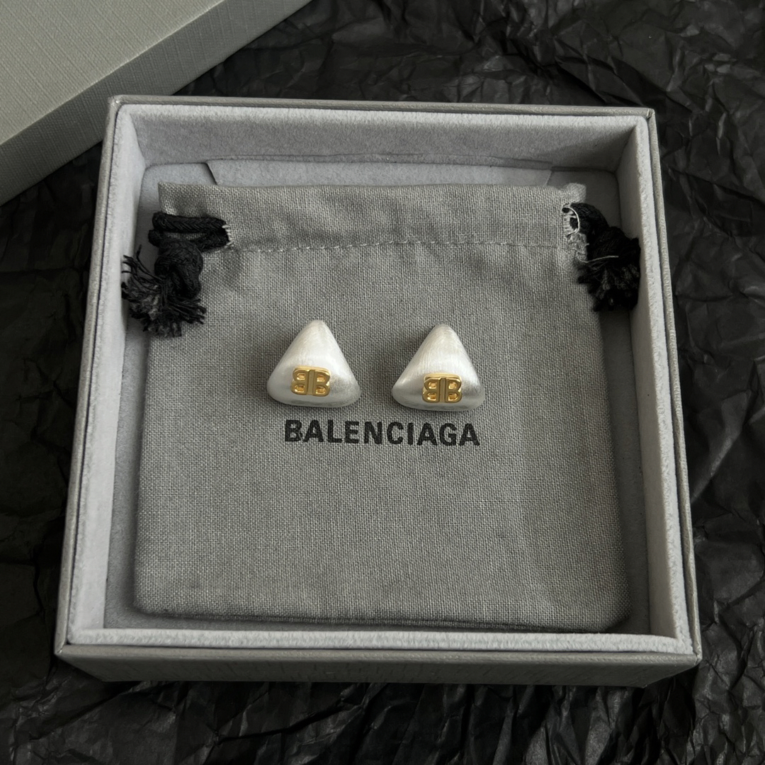 Balenciaga Triangle BB Earrings