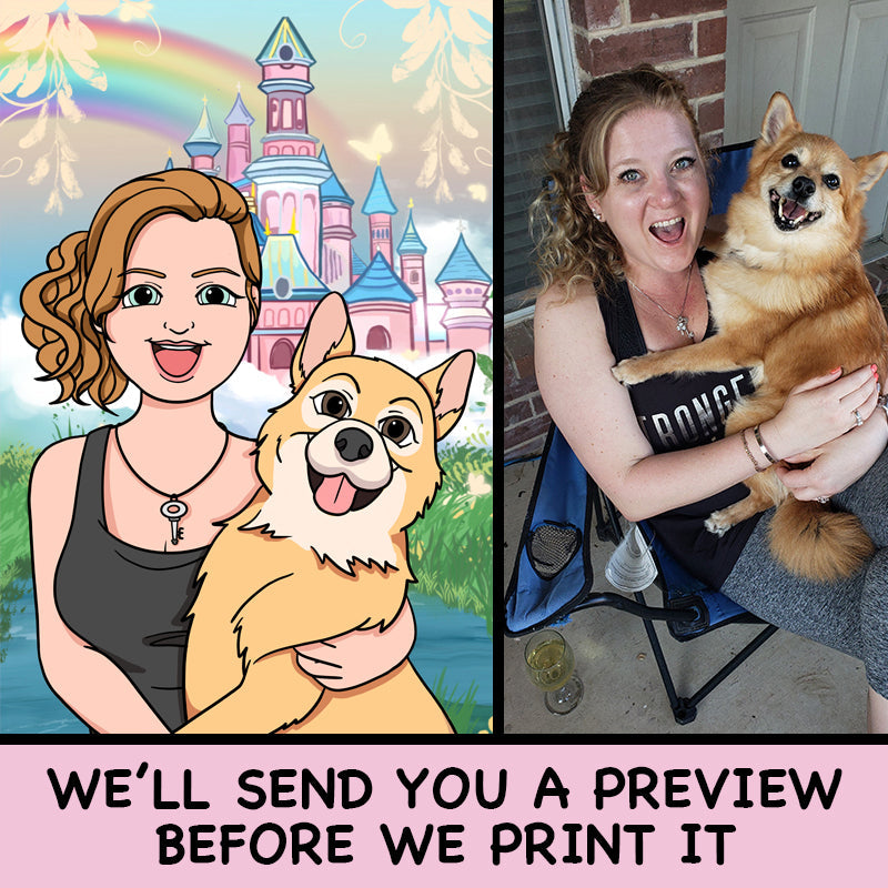 Custom Cartoon Pet Portrait Acrylic Plaque