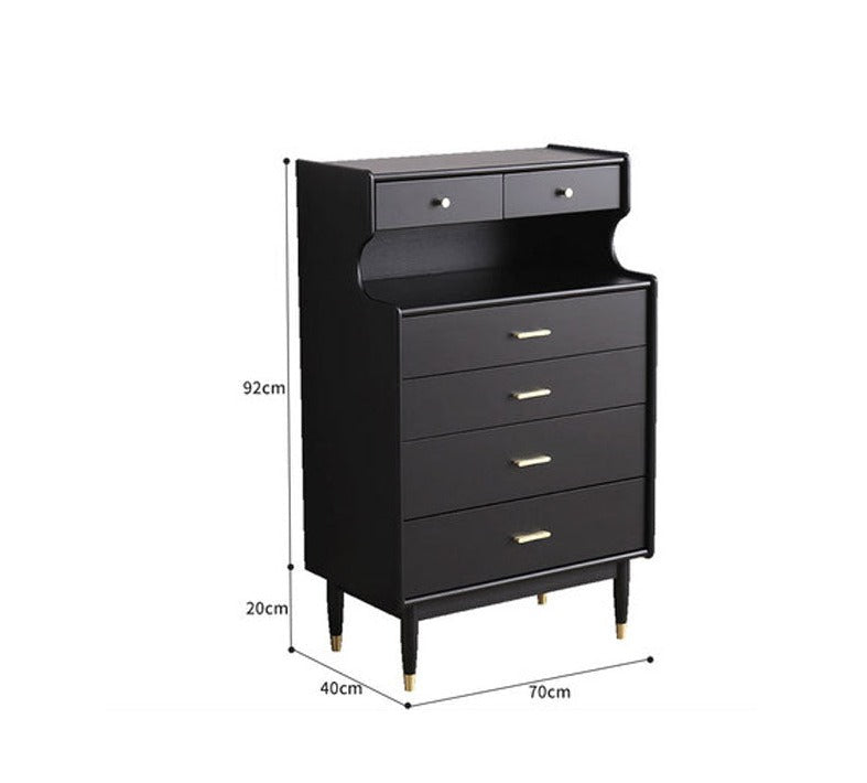 VERA SWEDEN Scandinavian Chest of Drawers American Hardwood Walnut Black White