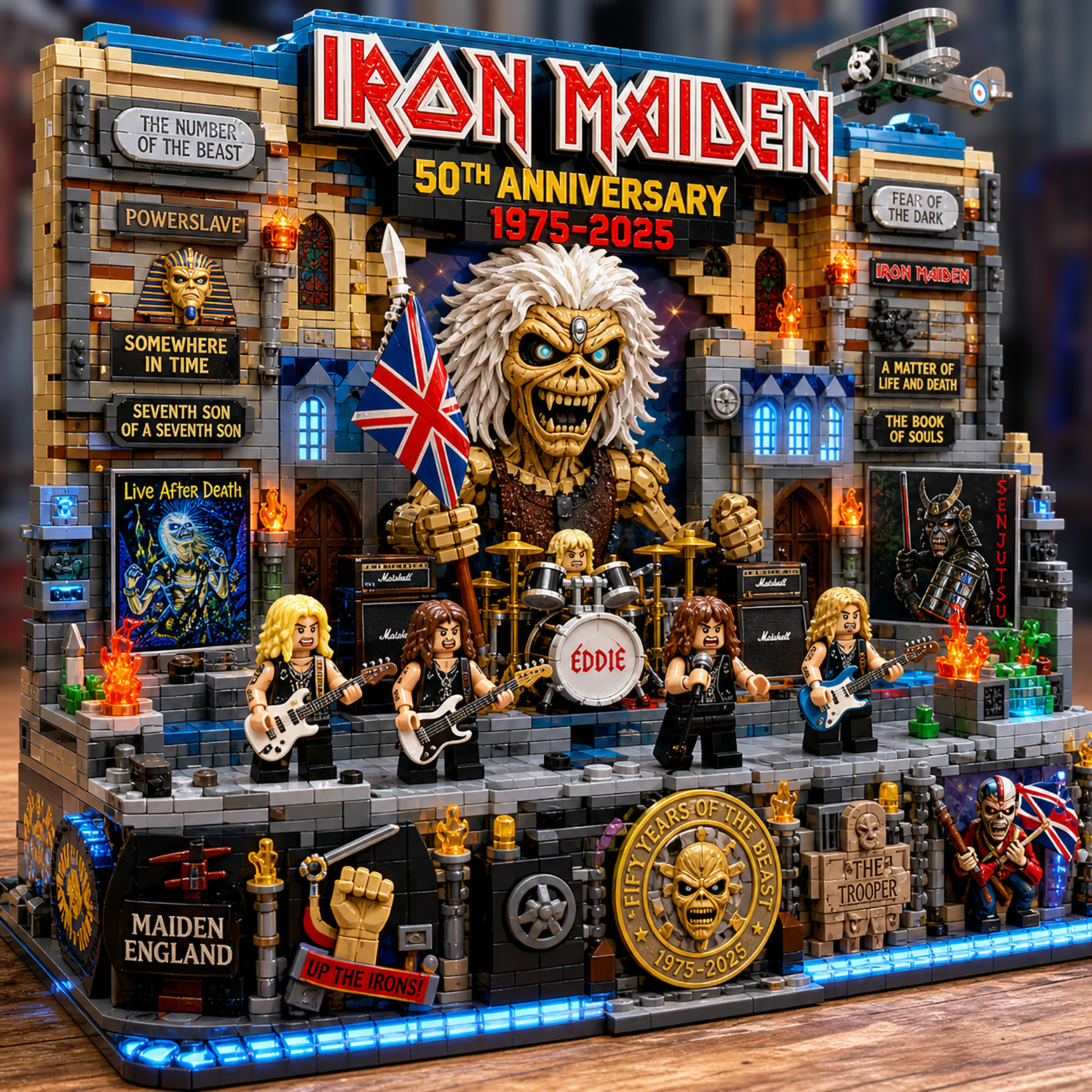 Iron Maiden 50th Anniversary Temple of Eddie Collector Brick Set