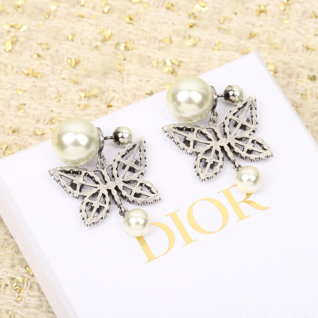 Dior Diamond Butterfly Earrings