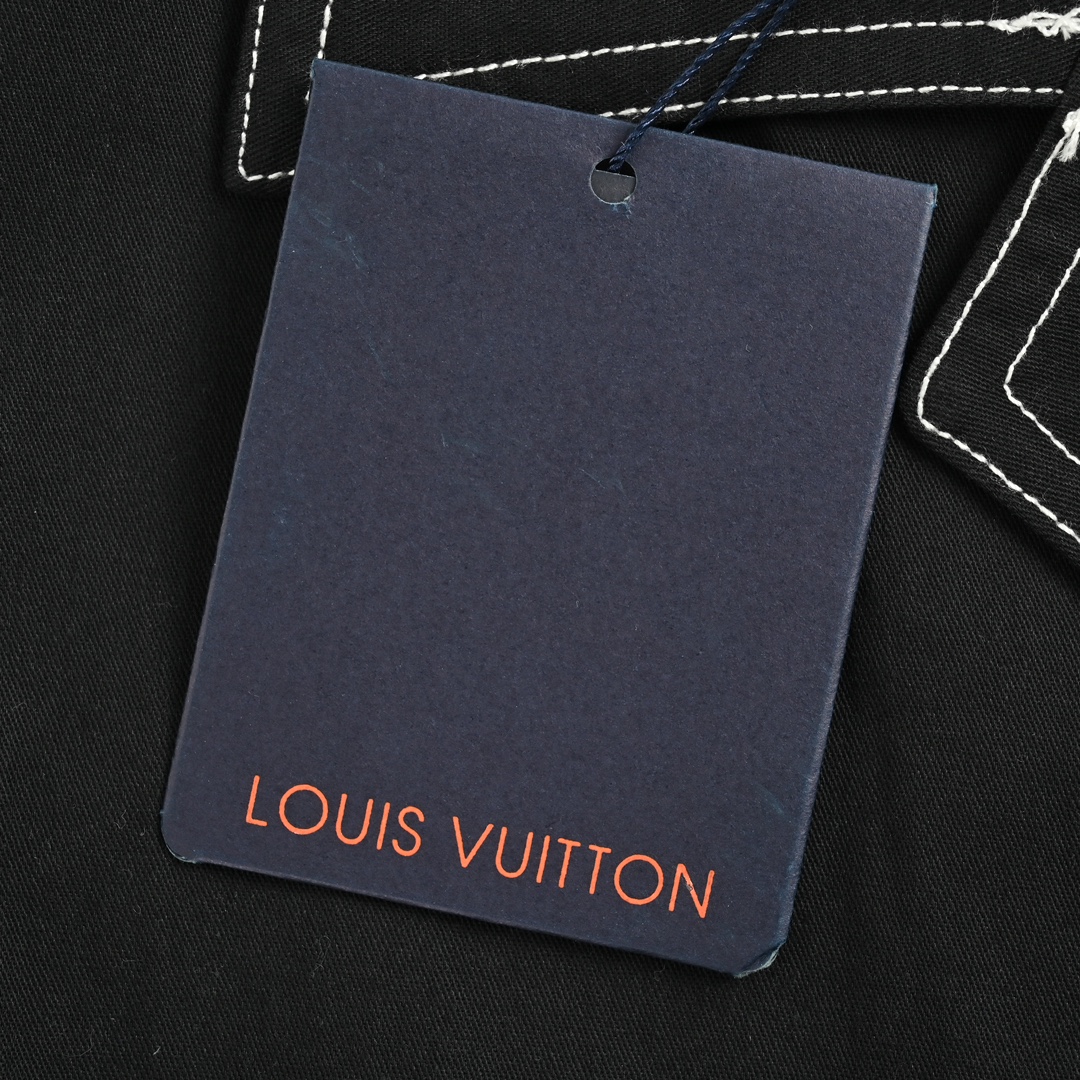 Louis Vuitton 24ss embroidered monogram topstitched short-sleeved shirt