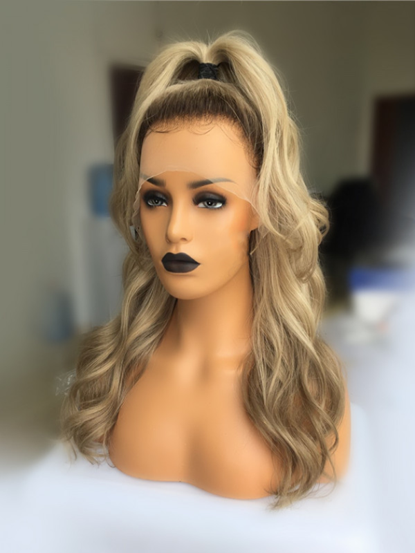 New SPECIAL OFFER Celebrity the same Frontal Lace Gold Wig