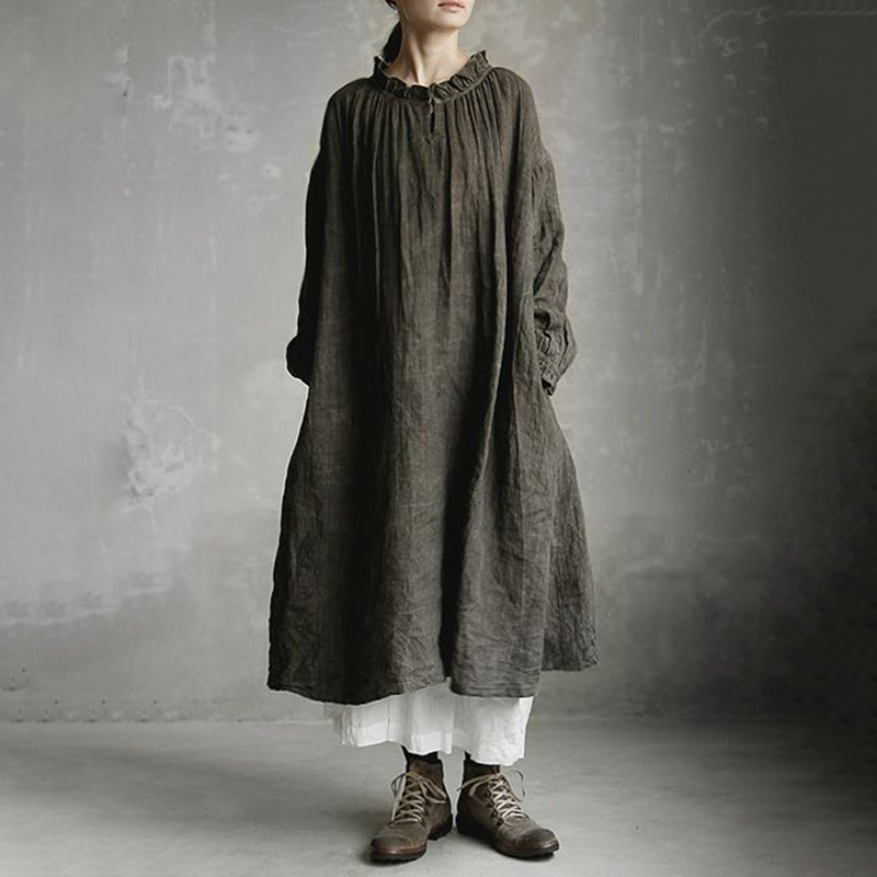 Retro Comfy Pocket Maxi Dress