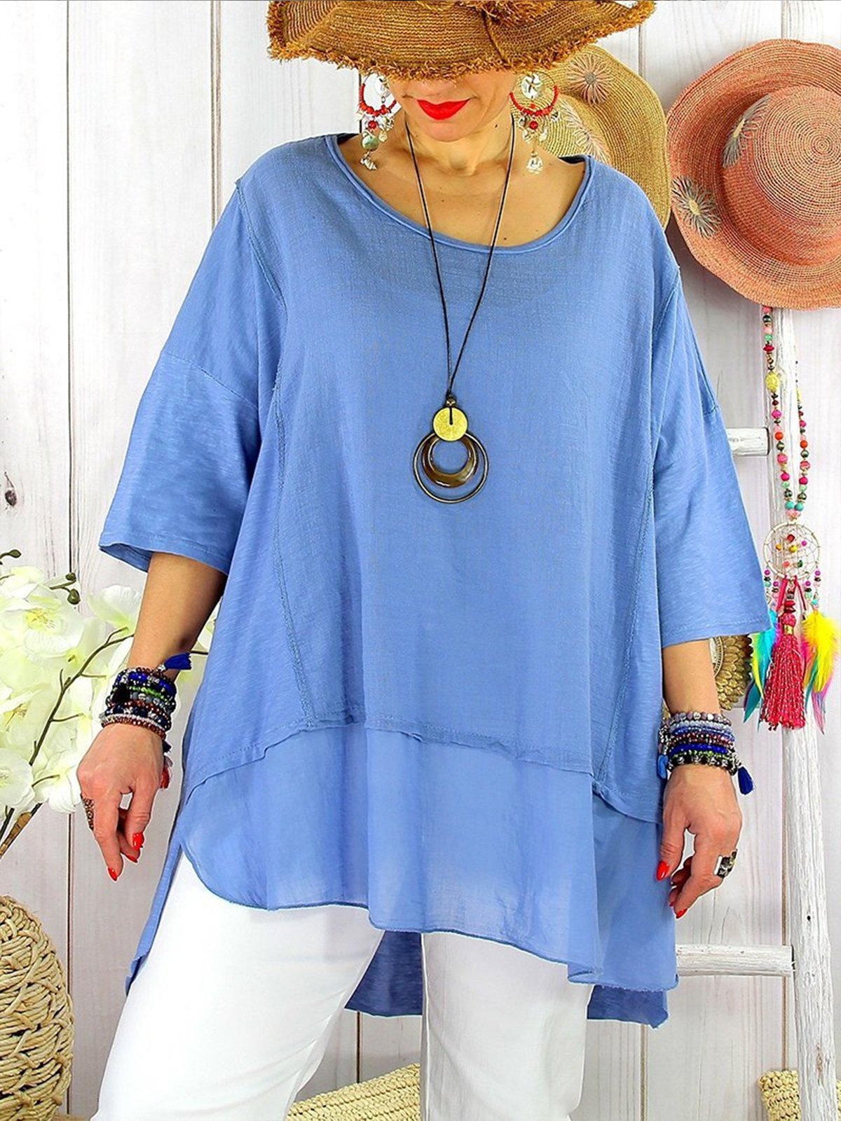 Women's Pure Color Cotton Shirt