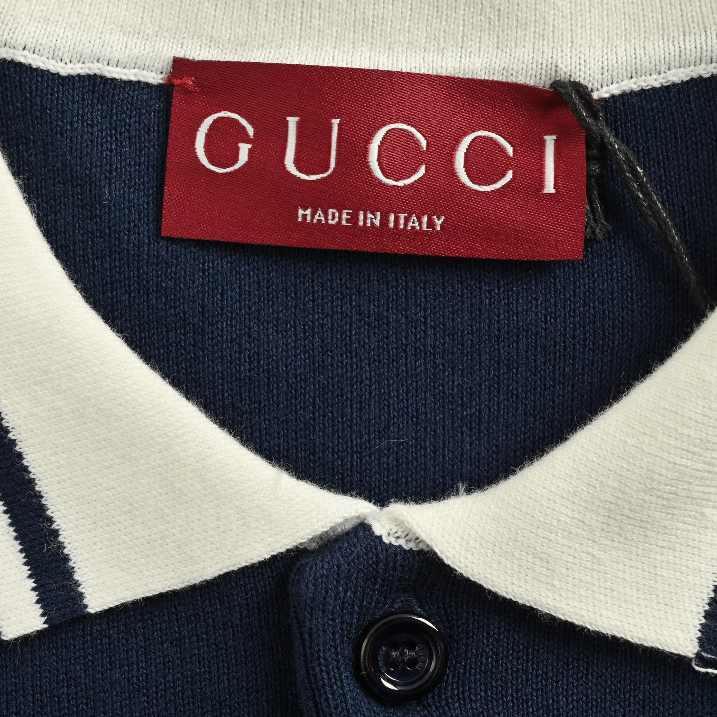 Gucci 25ss striped knitted Polo short-sleeved