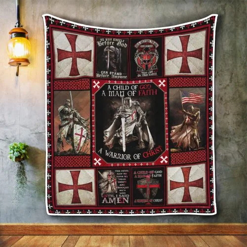 The Knights Templar Christian Warrior Quilt Blanket