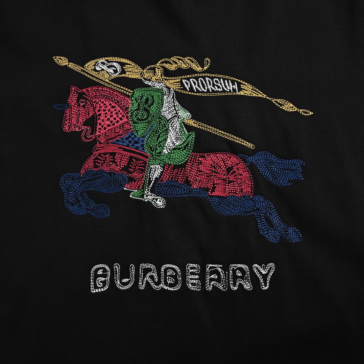 Burberry 25ss colorful embroidered horse knight short sleeve