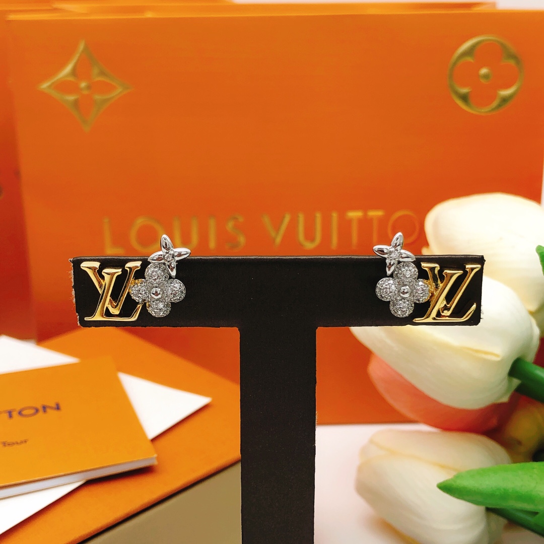 Louis Vuitton Gold and Silver Stud Earrings