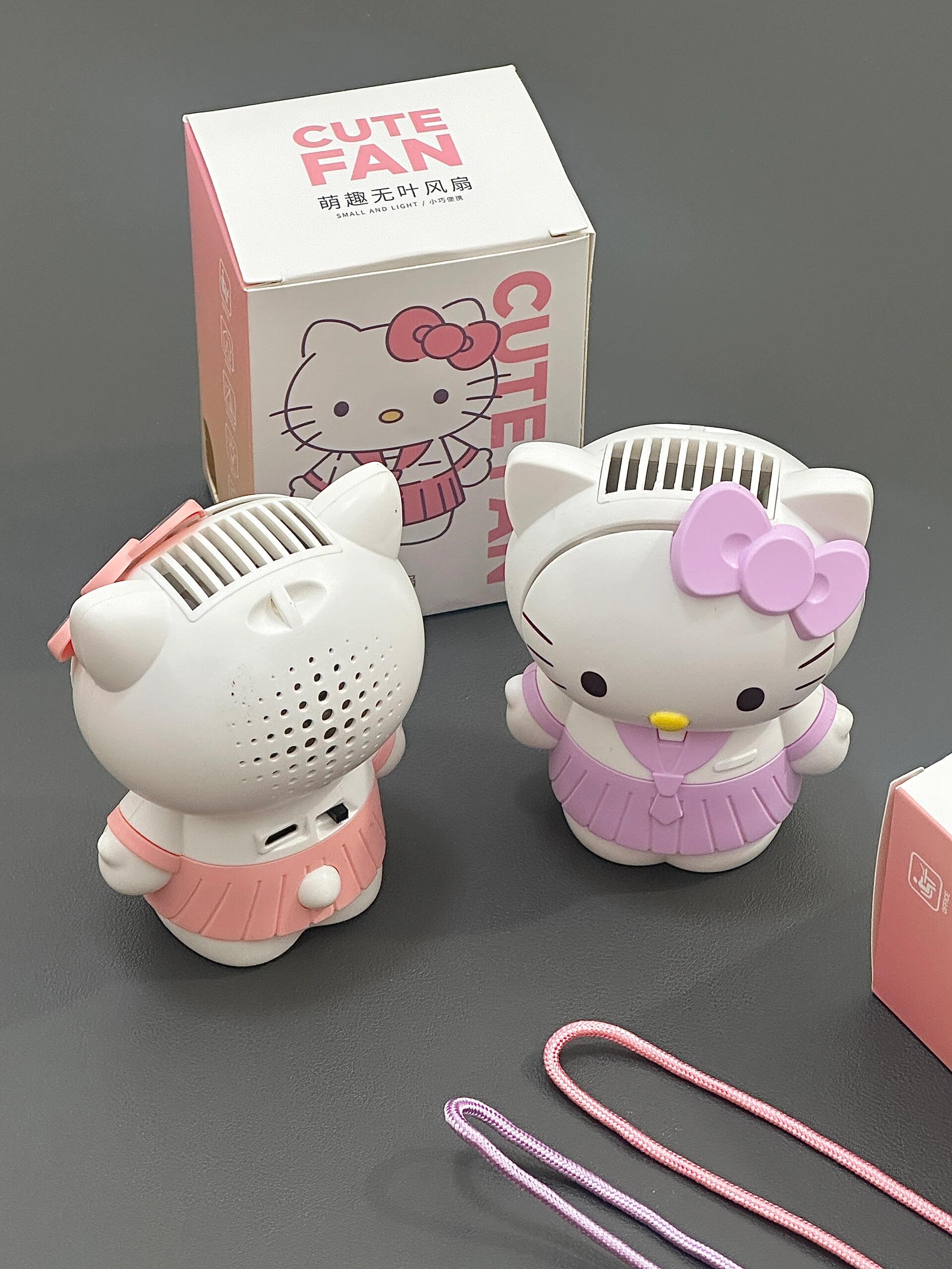 Hellokitty Handheld Mini Portable Fan Rechargeable Personal Desk Fan Small Hand Fan for Outdoor Travel Gifts for Women Girls