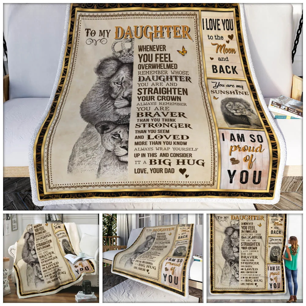 Dad To Daughter, Remember Whose Daughter You Are, Lion Sofa Throw Blanket