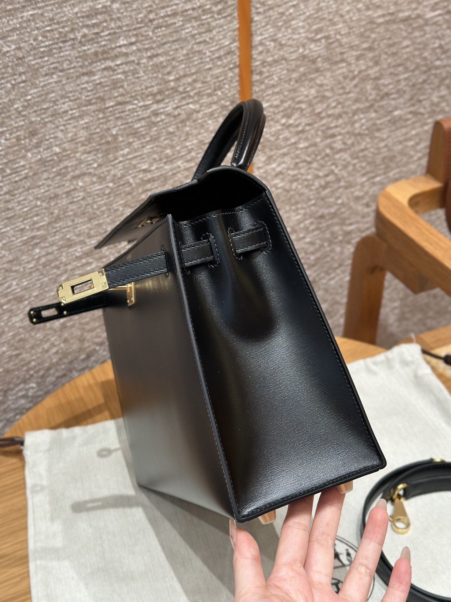 Hermès Kelly ck89noir handbag (handmade to order)