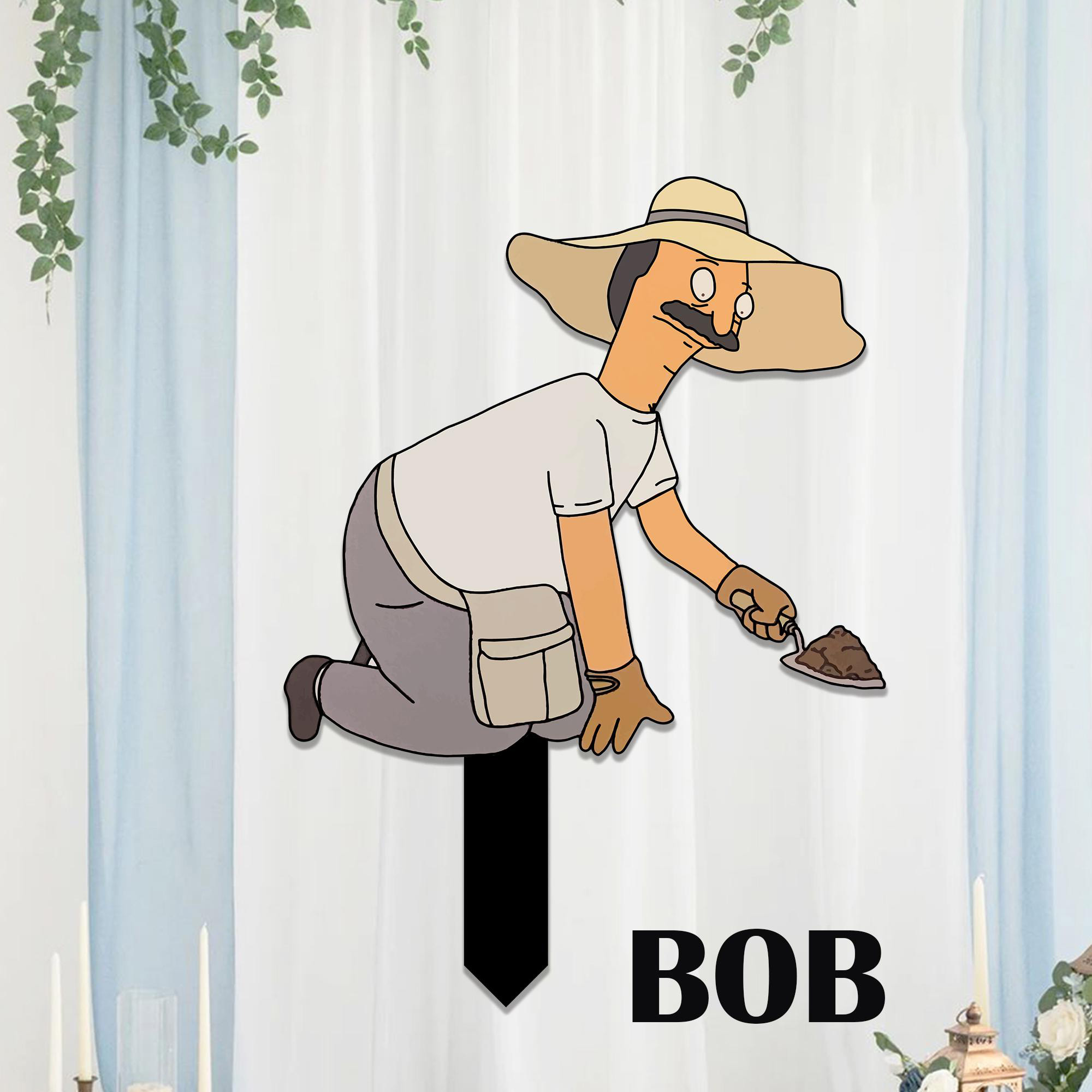 Bob's Burgers Metal Garden Stakes | Potted Plant Decor