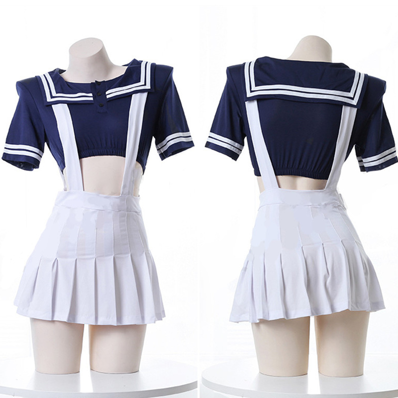 Sailor Collar Suspender Skirt Lingerie Set