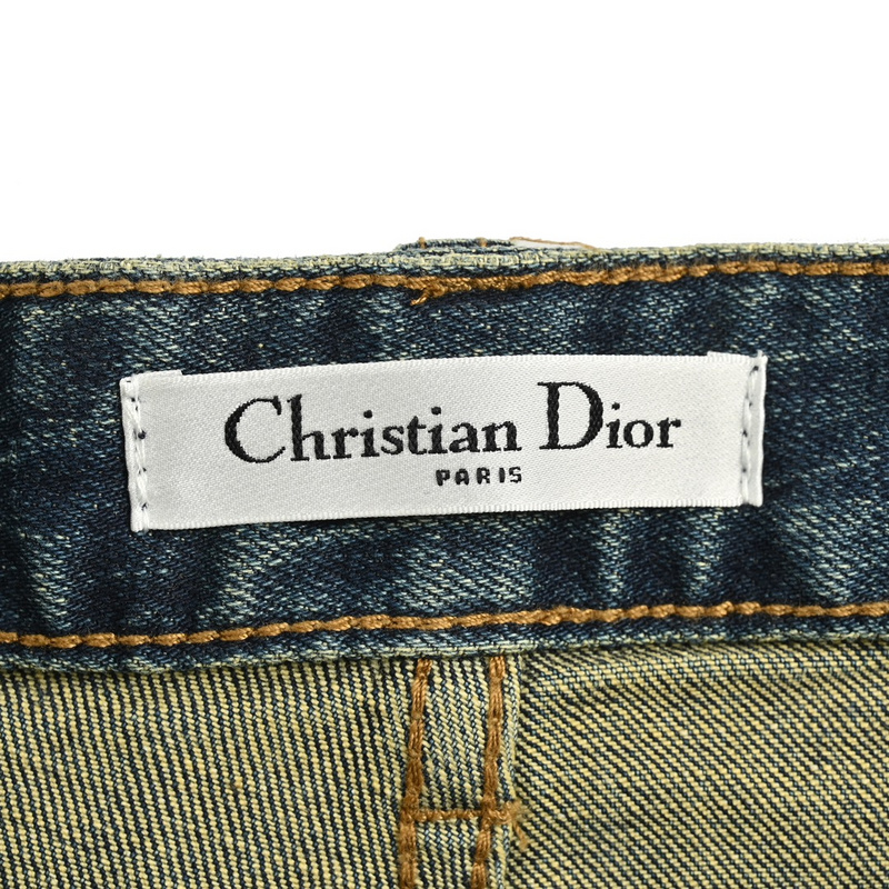 Dior 24Fw denim jeans with tree man embroidery on back pockets