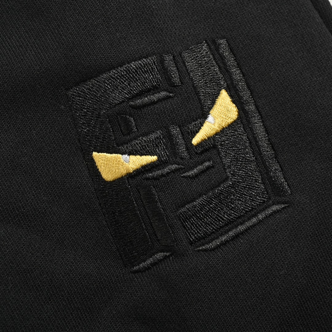 Fendi 24Fw double F eye embroidered trousers